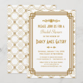 Art Deco Bridal Shower-uitnodigingen Kaart (Voorkant / Achterkant)