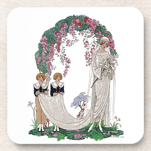 Art Deco  Bride Bier Onderzetter (Voorkant)