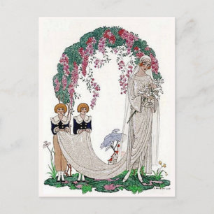 Art Deco Bride Briefkaart