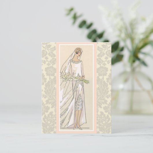 Art Deco Bride Briefkaart (Staand voorkant)