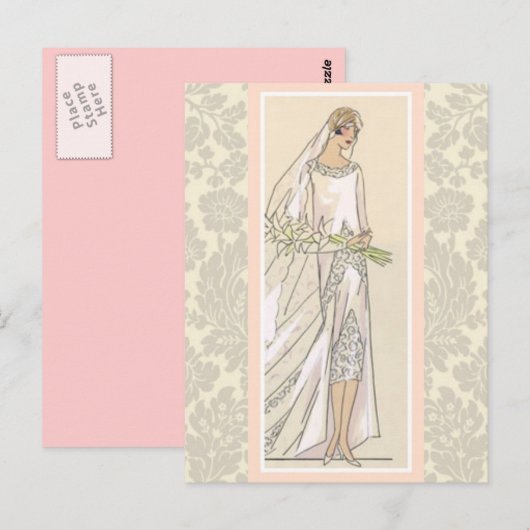 Art Deco Bride Briefkaart (Voorkant / Achterkant)
