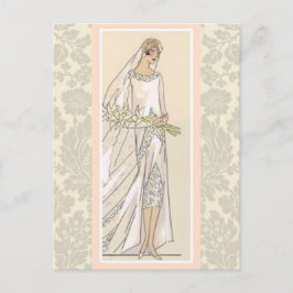 Art Deco Bride Briefkaart