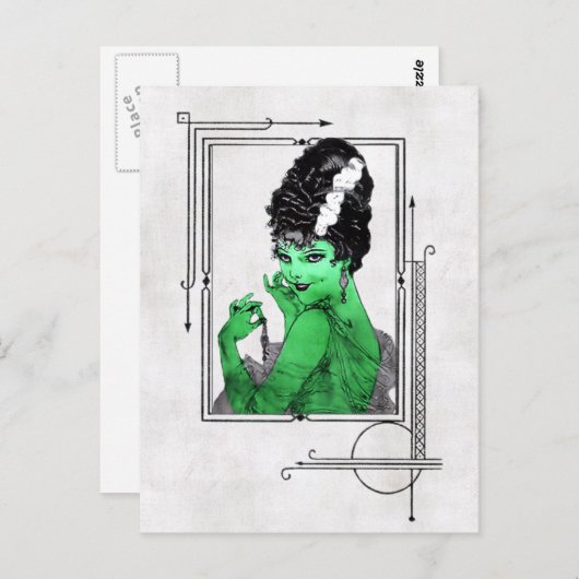 Art Deco Bride Briefkaart (Voorkant / Achterkant)