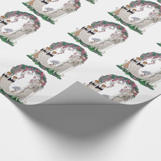 Art Deco bride en Attendants Cadeaupapier (Hoek)