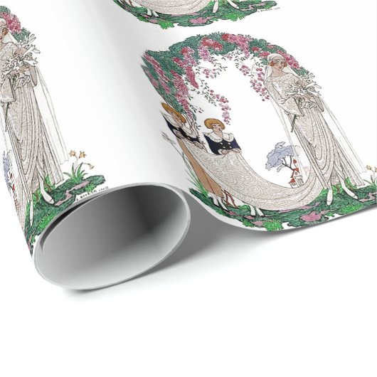 Art Deco bride en Attendants Cadeaupapier (Rol Hoek)