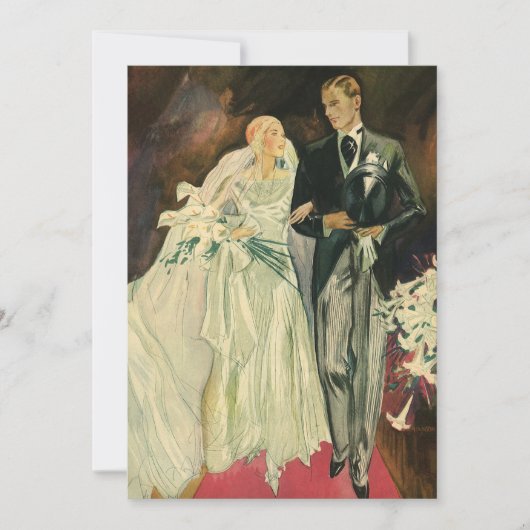 Art Deco Bride en Groom Passen getrouwd Wedding Kaart (Voorkant)