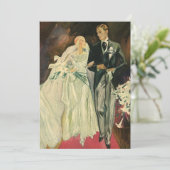 Art Deco Bride en Groom Passen getrouwd Wedding Kaart (Staand voorkant)