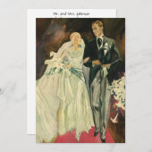 Art Deco Bride en Groom Passen getrouwd Wedding Kaart (Voorkant / Achterkant)