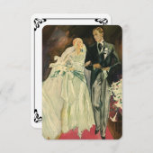 Art Deco Bride en Groom Passen getrouwd Wedding RSVP Kaartje (Voorkant / Achterkant)