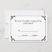 Art Deco Bride en Groom Passen getrouwd Wedding RSVP Kaartje (Achterkant)