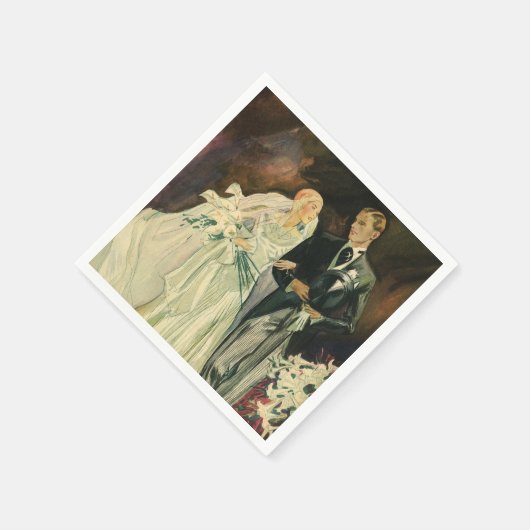  Art Deco Bride en Groom Passen getrouwd Wedding Servet (Hoek)