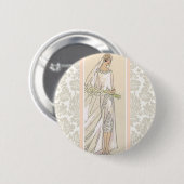 Art Deco Bride Ronde Button 5,7 Cm (Voorkant /achterkant)