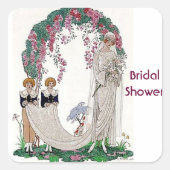 Art Deco Bride Vierkante Sticker (Voorkant)