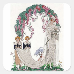 Art Deco Bride Vierkante Sticker