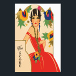 Art Deco Bridge Tally Poster<br><div class="desc">Kunstkunst van deco-achtige stijl van een mooie dame in rood, oorspronkelijk gepubliceerd in de jaren 20 op een brug-tally kaart, door Charles S. Clark Co. Beauful op elke muur, en een perfect cadeau en memorabilia voor de minnaar van de oude kunst! De kaarten van de brug tally worden gebruikt om...</div>