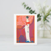 Art Deco-briefkaart 7 in rode kleur Briefkaart (Staand voorkant)