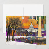 Art Deco Briefkaart, Washington DC Retro Oudheid Kaart (Voorkant / Achterkant)