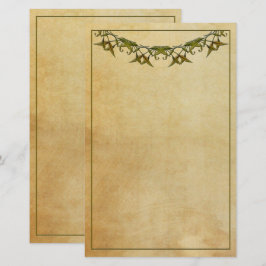 Art Deco briefpapier met groen