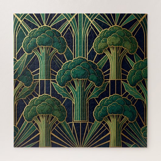Art Deco Broccoli Patroon Legpuzzel (Verticaal)