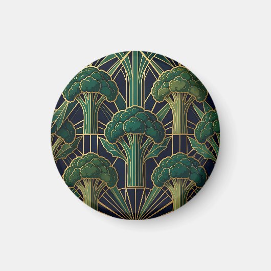 Art Deco Broccoli Patroon Magneet (Voorkant)