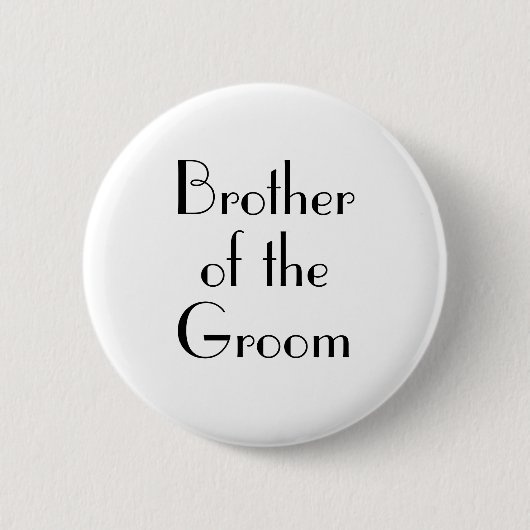 Art Deco Broer van de Bruidegom Trouwfeest Ronde Button 5,7 Cm (Voorkant)