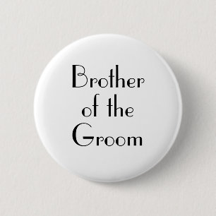 Art Deco Broer van de Bruidegom Trouwfeest Ronde Button 5,7 Cm