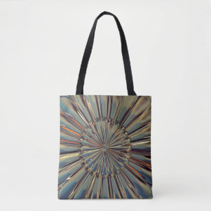 Art deco brons metallic look bloem medaillon tote bag