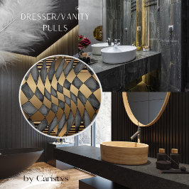 Art Deco Bronze Black Keramische Knop