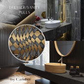 Art Deco Bronze Black Keramische Knop