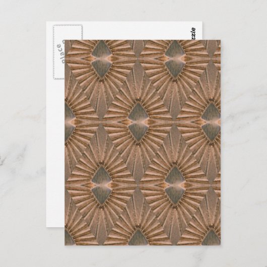 Art Deco Bronze Diamond Pattern Briefkaart (Voorkant / Achterkant)