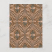Art Deco Bronze Diamond Pattern Briefkaart (Voorkant)