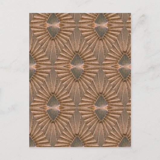 Art Deco Bronze Diamond Pattern Briefkaart (Voorkant)