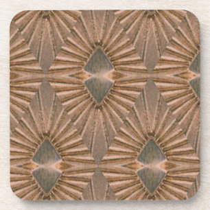 Art Deco Bronze Diamond Pattern Drankjes Onderzetter
