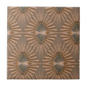Art Deco Bronze Diamond Pattern Tegeltje (Voorkant)