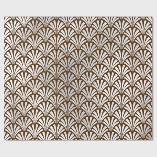 Art Deco Bronze Silver Gray Scales Seashells Cadeaupapier (Vlak)
