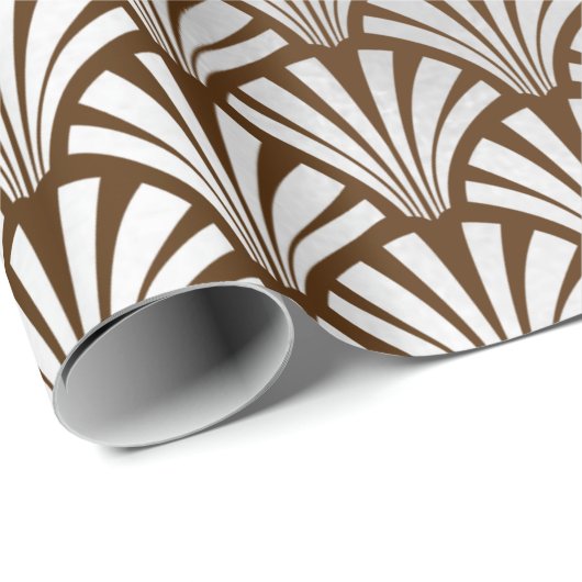 Art Deco Bronze Silver Gray Scales Seashells Cadeaupapier (Rol Hoek)