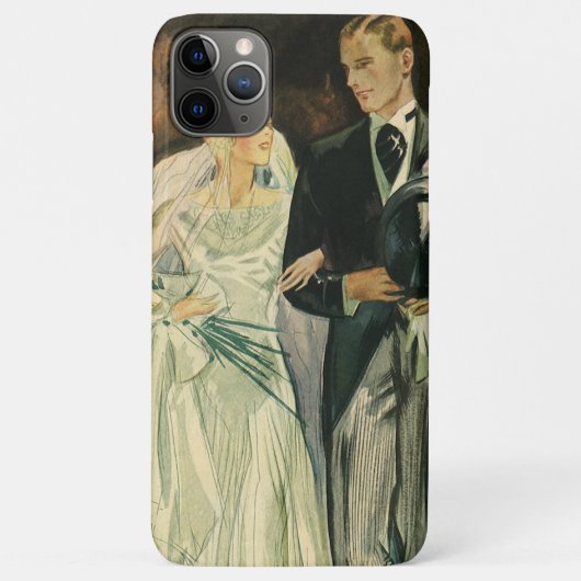 Art Deco Bruid en Bruidegom Jonggehuwden Huwelijk Case-Mate iPhone Case (Achterkant)