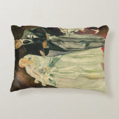 Art Deco bruid en bruidegom pasgetrouwd op een vin Accent Kussen (Achterkant)