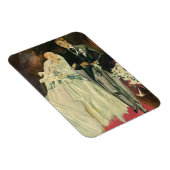 Art Deco bruid en bruidegom pasgetrouwd op een vin Magneet (Rechterzijde)