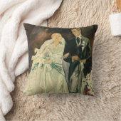 Art Deco bruid en bruidegom pasgetrouwden bruiloft Kussen (Deken)