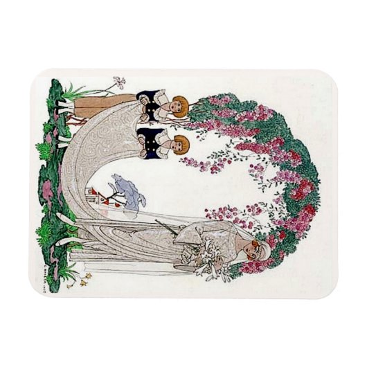 Art Deco Bruid Postkaart Magneet (Horizontaal)