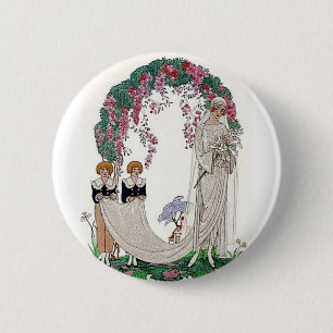 Art Deco Bruid Ronde Button 5,7 Cm
