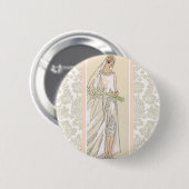 Art Deco Bruid Ronde Button 5,7 Cm (Voorkant /achterkant)