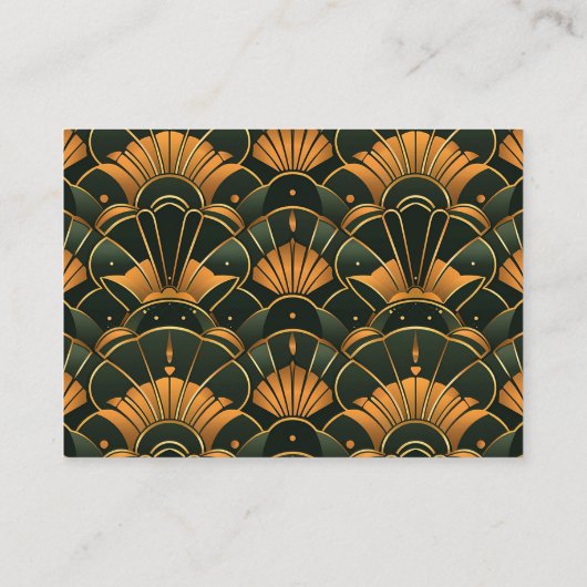 Art Deco Bruids Diamant Goud en Groen Informatiekaartje (Achterkant)