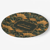 Art Deco Bruids Diamant Goud en Groen Papieren Bordje (Gekanteld)