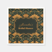 Art Deco Bruids Diamant Goud en Groen Servet (Voorkant)