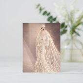 Art Deco bruidsmode illustratie in vintage stijl Briefkaart (Staand voorkant)