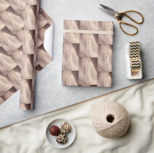 Art Deco bruidsmode illustratie in vintage stijl  Cadeaupapier