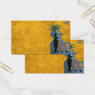 Art Deco bruidspaar, liefde huwelijksdans Visitekaartjes
