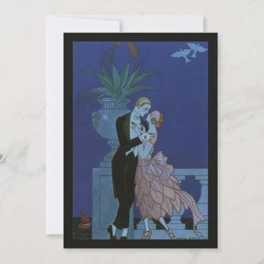 Art Deco Bruidspaar Trouw Save the Date (Voorkant)